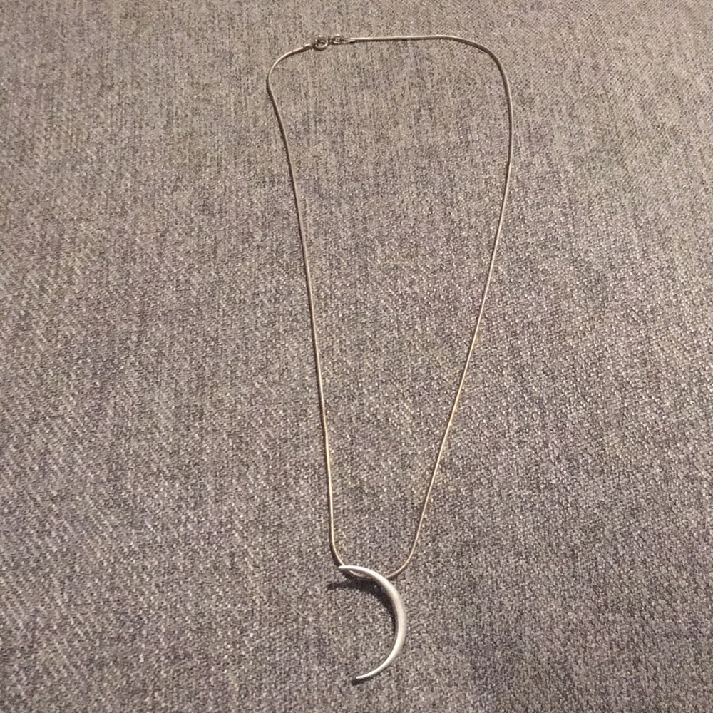 Silver crescent moon necklace